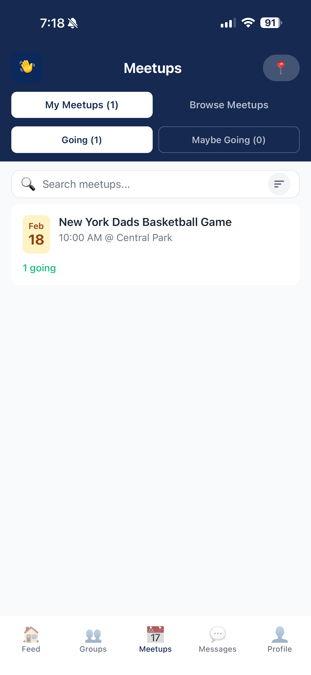 Hey Dad! meetups on iPhone